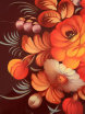 Жостовский поднос прямоугольный "Осенние цветы на красном фоне" малый, арт. 4025 фото 2 — Samogon-sam.ru