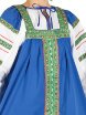 Русский народный костюм "Забава" женский льняной синий сарафан и блузка XL-XXXL фото 2 — Samogon-sam.ru