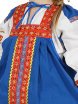 Русский народный костюм "Забава" детский льняной синий сарафан и блузка 1-6 лет фото 2 — Samogon-sam.ru