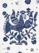 Скатерть "Птица", синяя без кружева, 150х180 фото 2 — Samogon-sam.ru