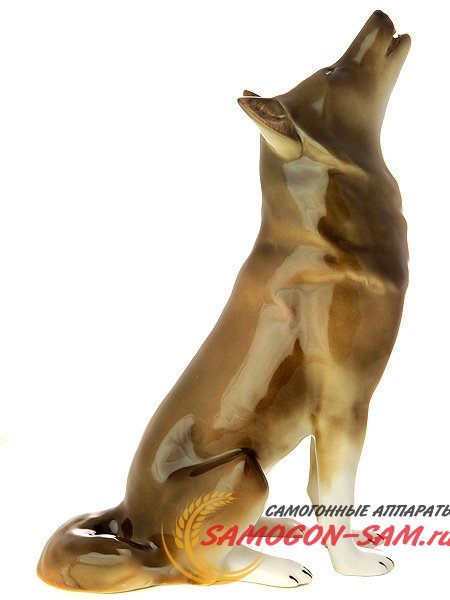 Скульптура фарфоровая Волк сидящий Императорский фарфоровый завод фото 1 — Samogon-sam.ru