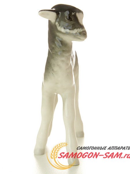 Скульптура из фарфора Ягненок стоящий Императорский фарфоровый завод фото 1 — Samogon-sam.ru