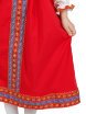 Русский народный костюм "Забава" детский льняной красный сарафан и блузка 1-6 лет фото 3 — Samogon-sam.ru